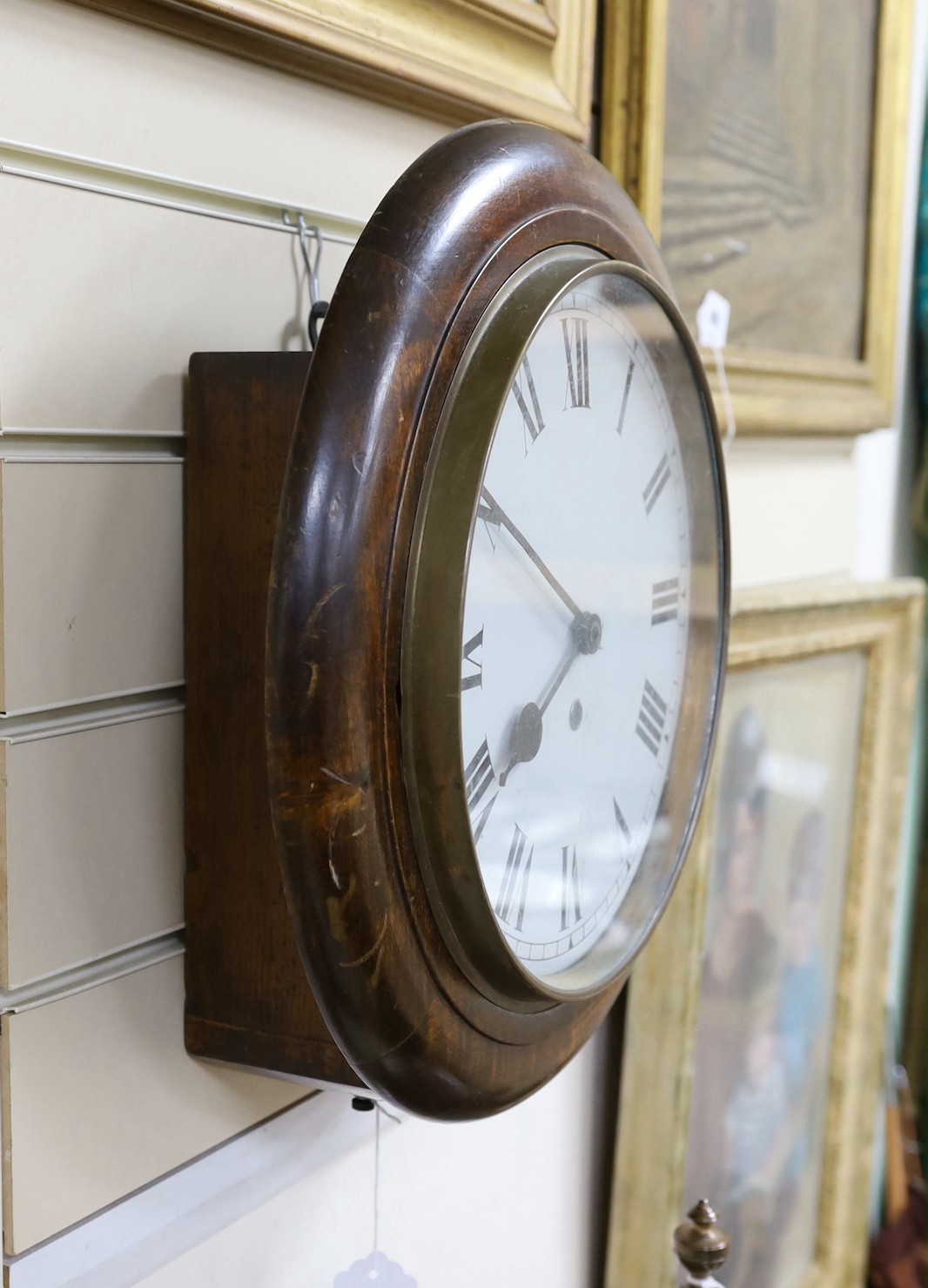 A mahogany cased wall clock, 12